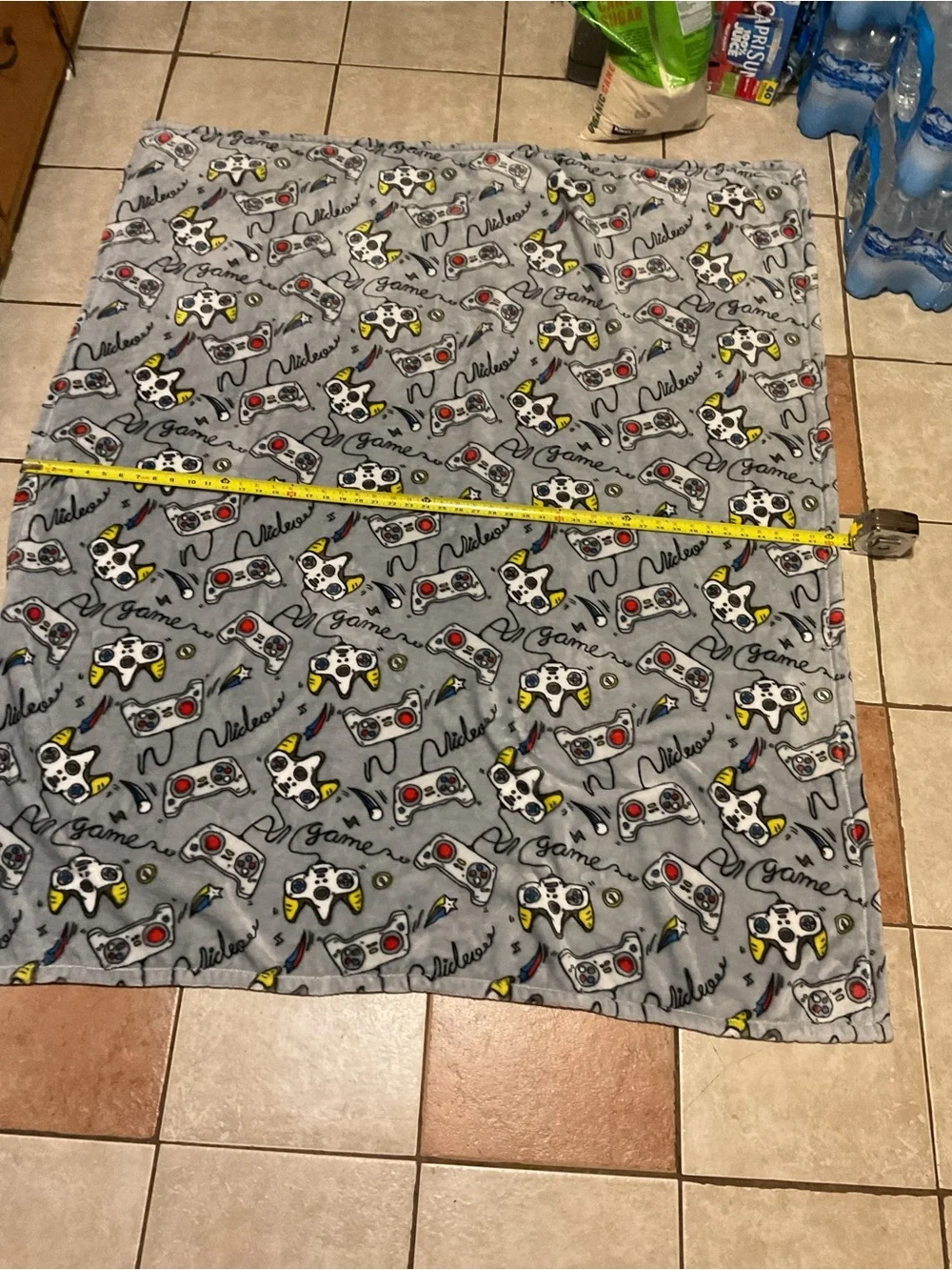 Grey Gamer Print Plush Throw Blanket - Soft Fleece